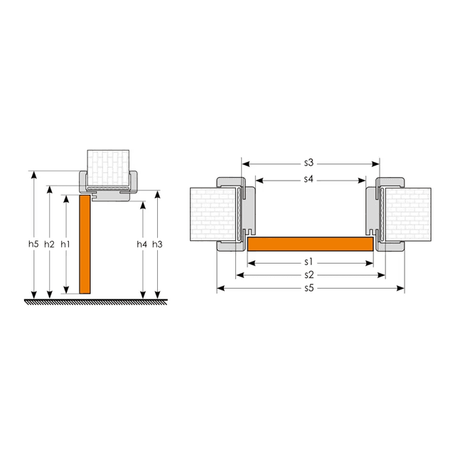 Ościeżnica regulowana z kątownikiem ORS10 Invado 120-139 Lewa 80 cm Bezprzylgowa, 100057733, Invado